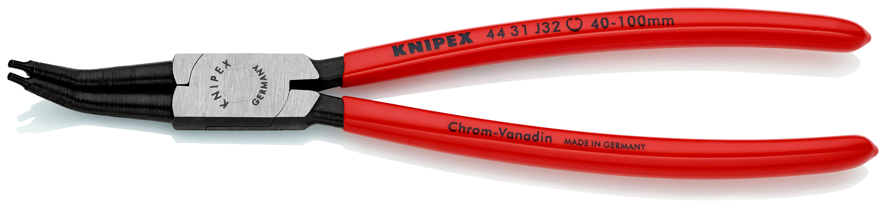 Knipex 4431J32 Cleste pentru inele de siguranță de interior angular la 45°, lungime 225 mm