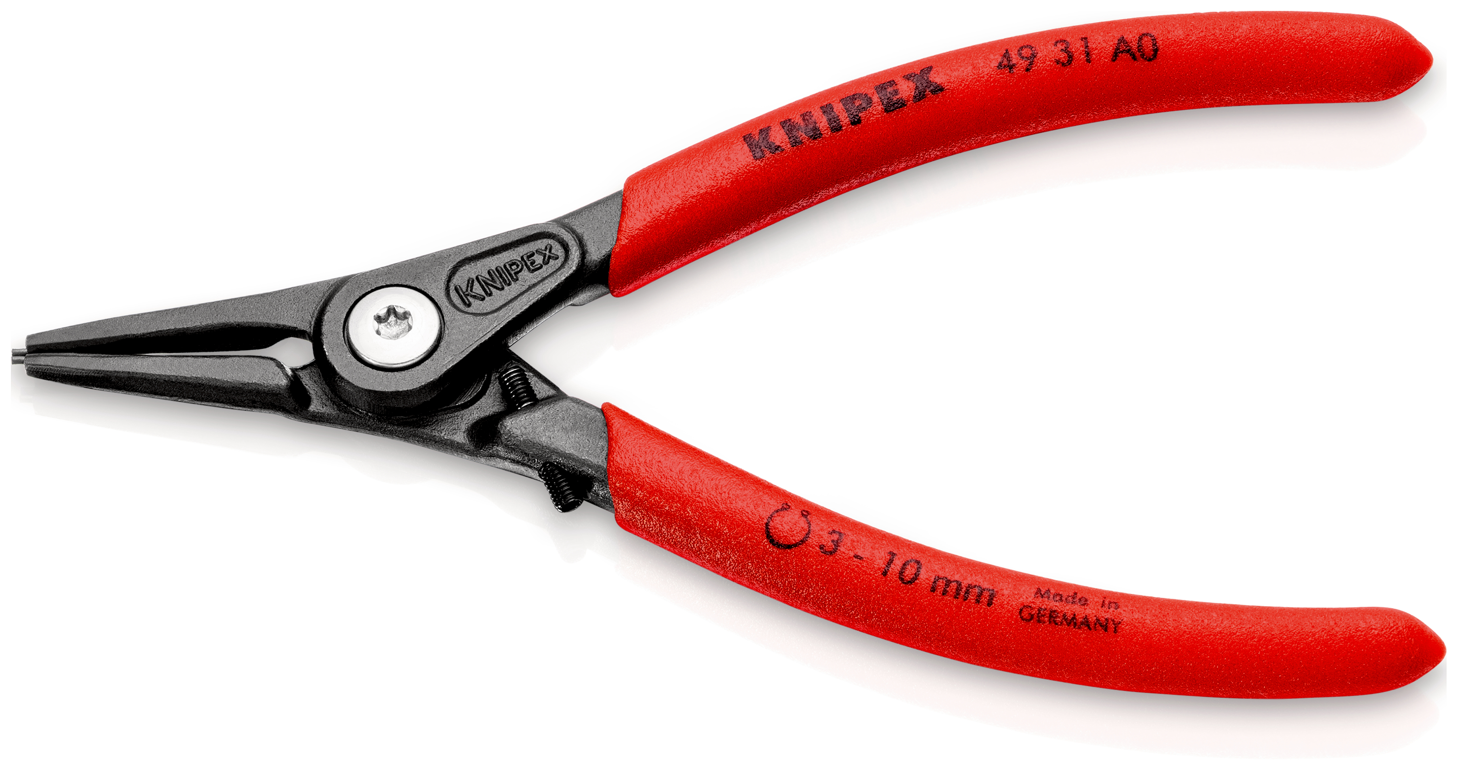 Knipex 4931A0 Cleste pentru inele de siguranță de exterior cu protecţie la supraîntindere, lungime 140 mm
