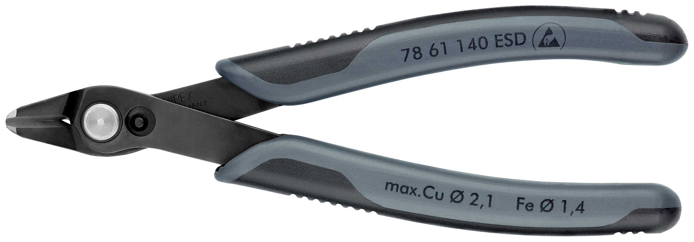 Knipex 7861140ESD Electronic Super Knips® XL ESD Sfic de precizie Ø 0,2 – 2,1 mm, manşoane multicomponent, lungime 140 mm
