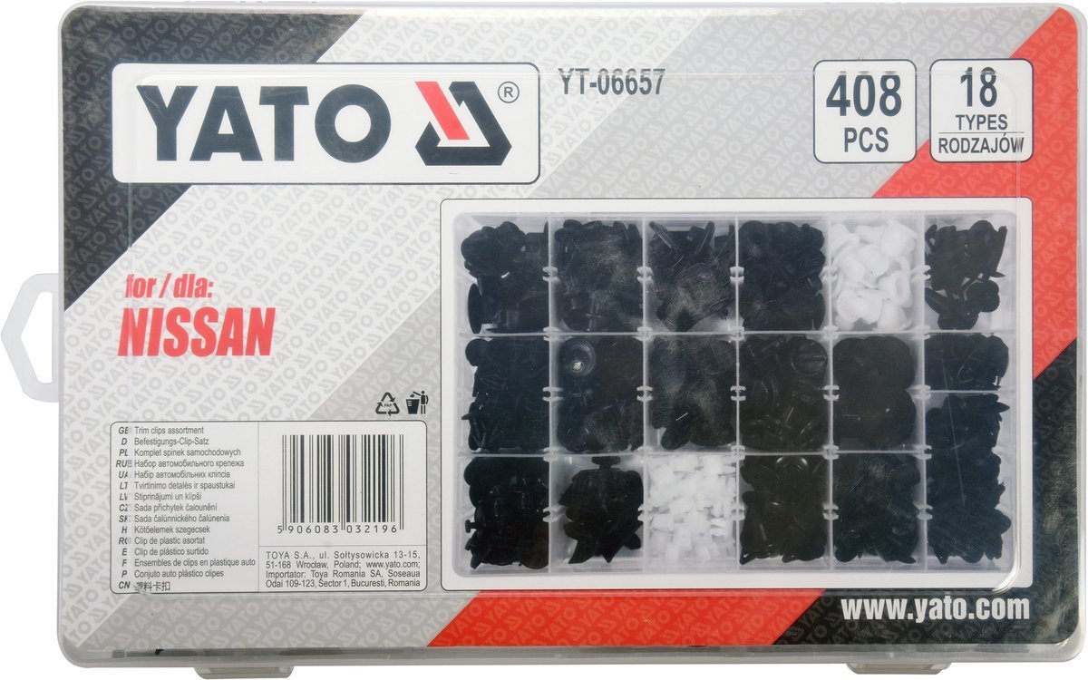 Yato YT-06657 Set clipsuri tapiterie pentru Nissan, 400 buc