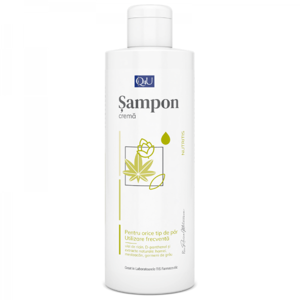 Păr și unghii - Q4U NutriTis Sampon-crema cu ulei de ricin si germeni de grau 250ml (Tis), epastila.ro