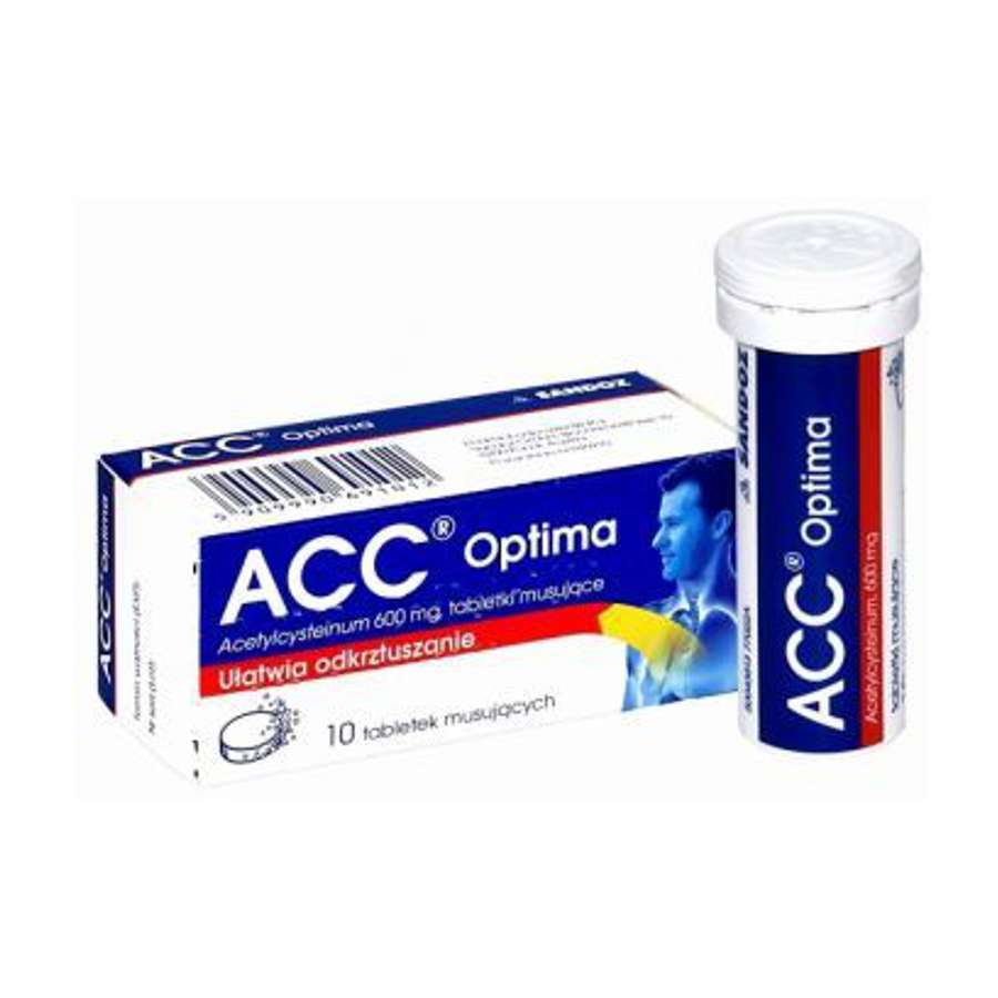 OTC (medicamente care se eliberează fără prescripție medicală) - Acc Optima 600mg x 10 comprimate efervescente (tub), epastila.ro