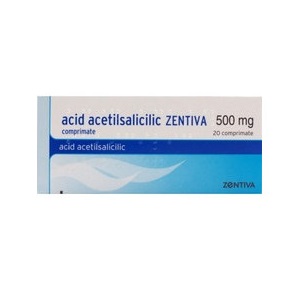 OTC (medicamente care se eliberează fără prescripție medicală) - Acid acetilsalicilic 500mg x 20cp ( Zentiva), epastila.ro