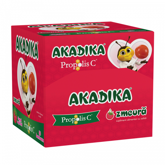 Răceală și gripă - Akadika Propolis C aroma de zmeura x 50 acadele, epastila.ro