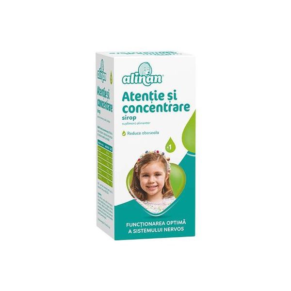 Suplimente pentru sănătatea copilului - Alinan Atentie si concentrare sirop 150ml, epastila.ro