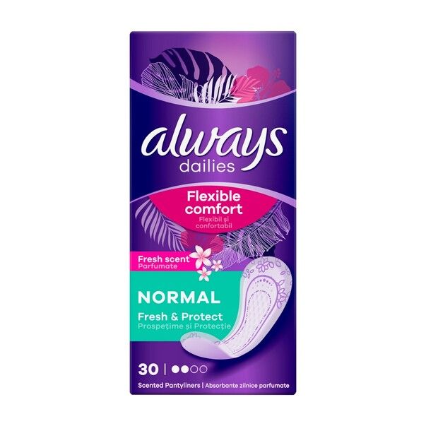 Igienă intimă - Always Dailies Normal Fresh&Protect parfumate x 30 (mov), epastila.ro