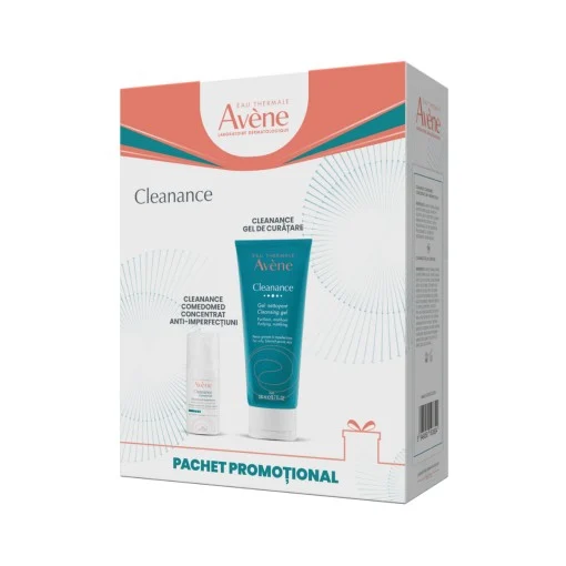 Ten acneic - Avene Cleanance Comedomed crema 30ml + Avene Cleanance gel de curatare 100ml pachet promo, epastila.ro