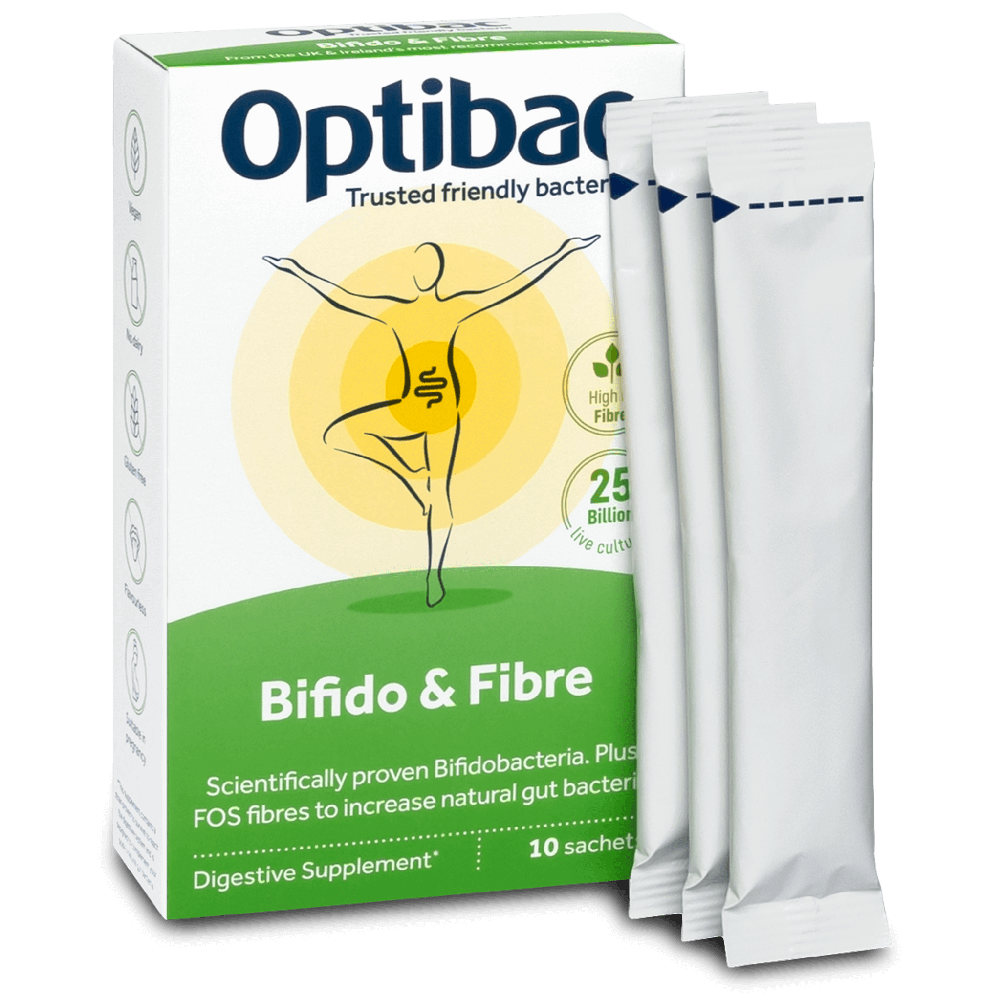 Probiotice  - Optibac bifidobacterii si fibre x 10 plicuri, epastila.ro