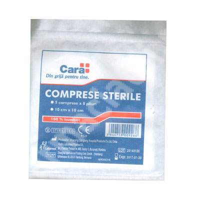 Comprese, feși, plasturi - Cara comprese sterile pliate 10cm/10cm *20 pachete, epastila.ro