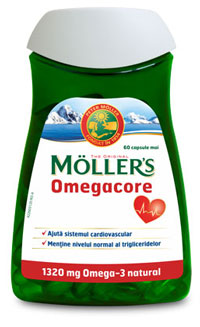 Scăderea colesterolului  - Moller's Omegacore x 60 capsule , epastila.ro