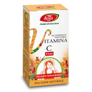 Produse Naturale - Vitamina C din surse naturale x 60 comprimate masticabile (F164) Fares, epastila.ro