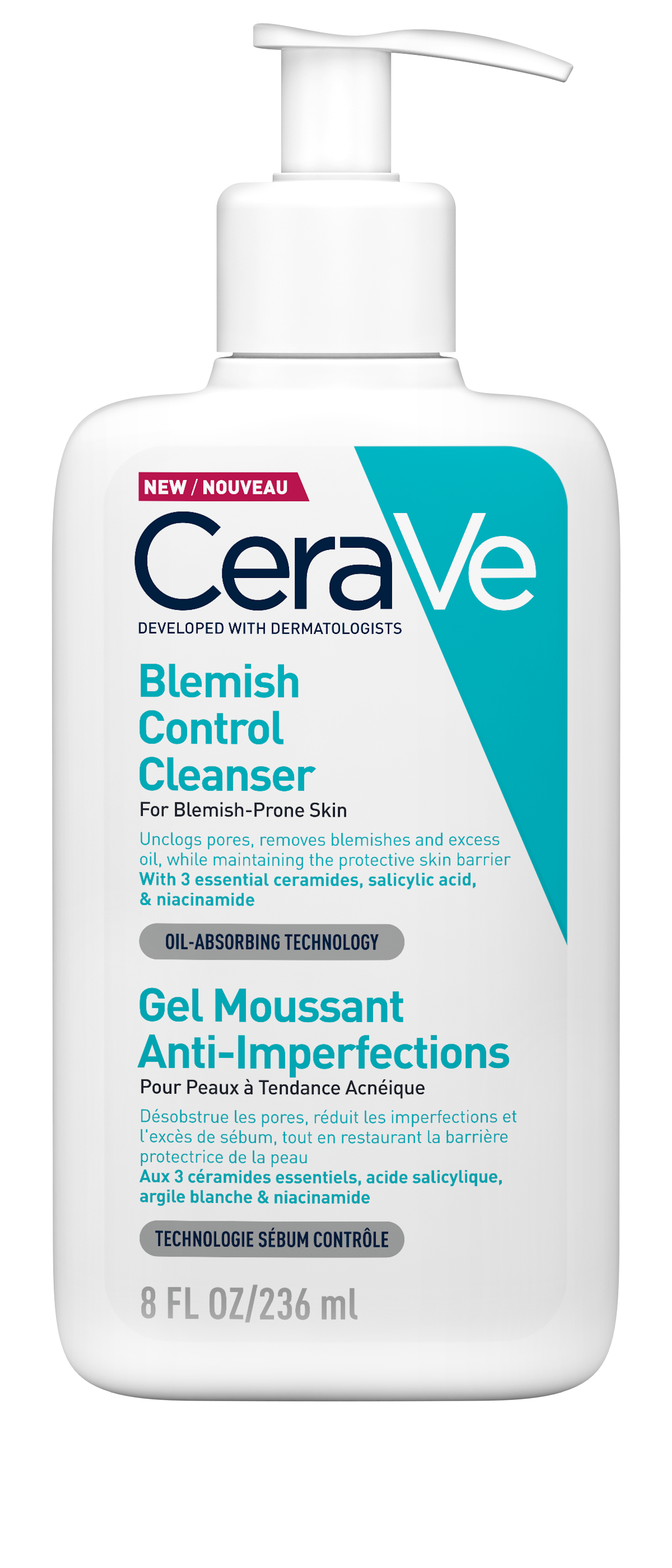 Demachiere și curățare - CeraVe gel de curatare spumant anti-imperfectiuni, piele cu tendinta acneica, 236ml, epastila.ro