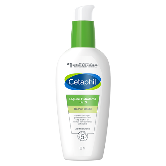 Ten sensibil - Cetaphil loțiune hidratanta de zi cu acid hialuronic pentru piele uscata si foarte uscata 88ml, epastila.ro