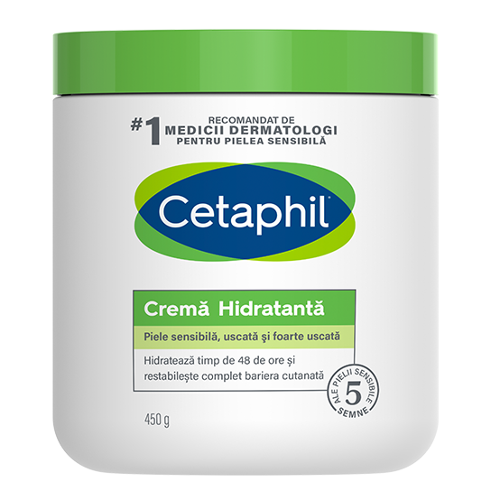 Ten sensibil - Cetaphil crema hidratanta pentru piele sensibila, uscata si foarte uscata 450g, epastila.ro
