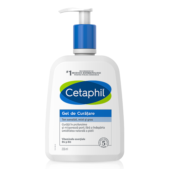 Demachiere și curățare - Cetaphil gel de curatare ten sensibil normal si gras 236ml, epastila.ro