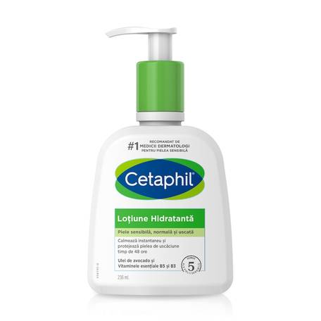 Ten sensibil - Cetaphil lotiune hidratanta pentru piele sensibila, normala si uscata 236ml, epastila.ro