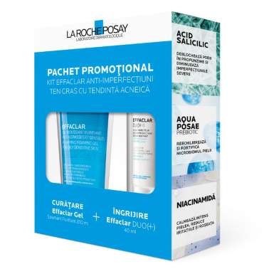 Oferte - La Roche Posay Effaclar gel spumant 200ml + Effaclar Duo+ tratament corector 40ml pachet promo, epastila.ro