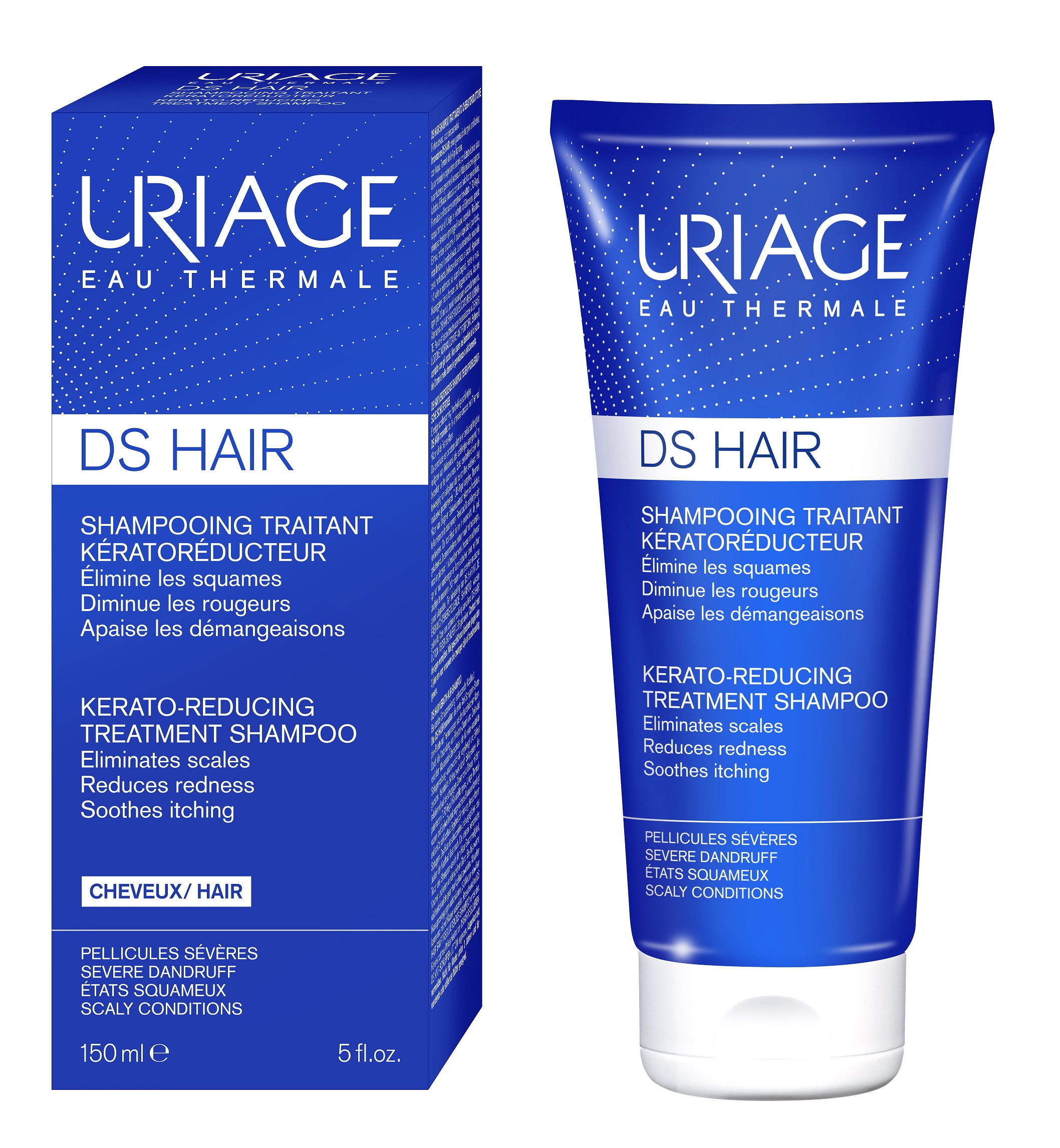 Mătreață și sebum în exces - Uriage DS Hair sampon tratament kerato-reductor 150ml, epastila.ro
