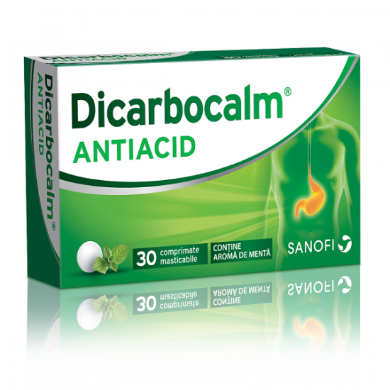 OTC (medicamente care se eliberează fără prescripție medicală) - Dicarbocalm x 30 comprimate masticabile, epastila.ro