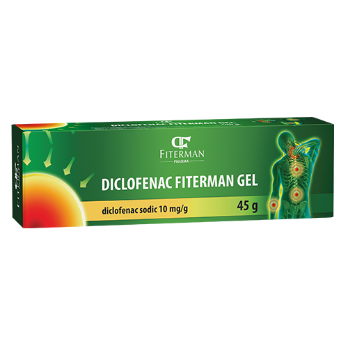 OTC (medicamente care se eliberează fără prescripție medicală) - Diclofenac Fiterman 1% gel 45g, epastila.ro