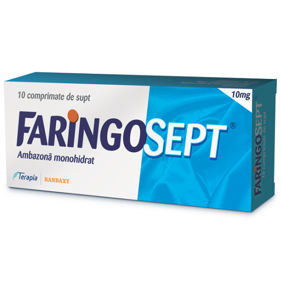 OTC (medicamente care se eliberează fără prescripție medicală) - Faringosept 10mg  x 10 comprimate de supt, epastila.ro