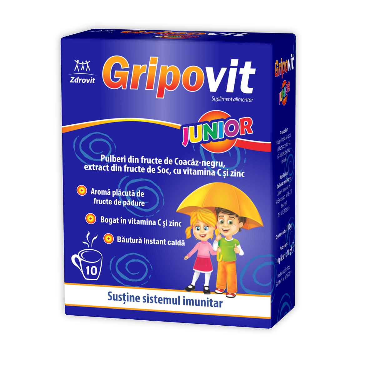 Suplimente pentru sănătatea copilului - Gripovit junior x 10pl (Zdrovit), epastila.ro