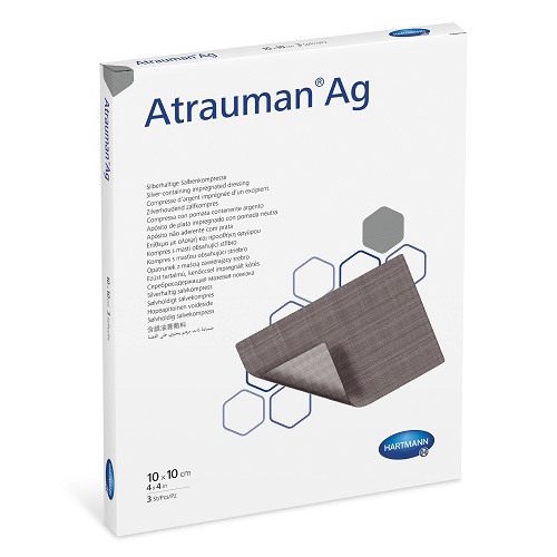 Comprese, feși, plasturi speciali - Hartmann Atrauman cu Ag pansament stratificat 10/10cm x 10buc, epastila.ro