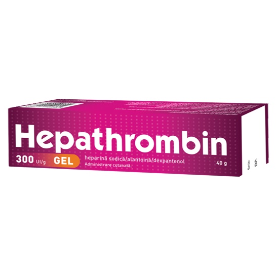 OTC (medicamente care se eliberează fără prescripție medicală) - Hepathrombin 300UI/g gel 40g (Hemofarm), epastila.ro