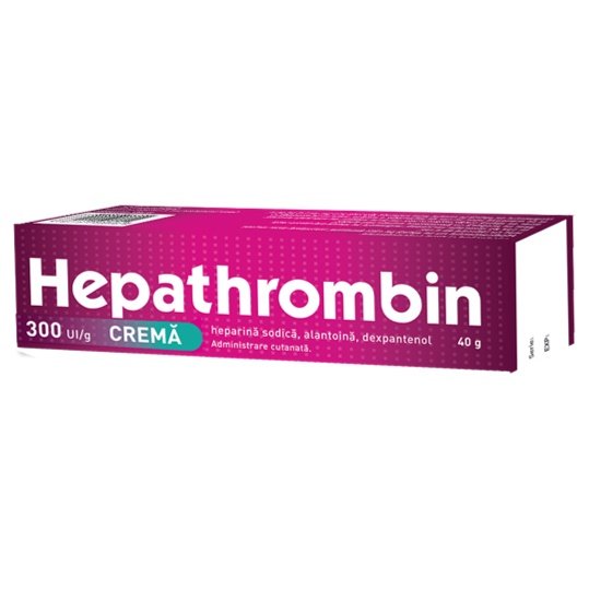 OTC (medicamente care se eliberează fără prescripție medicală) - Hepathrombin 300UI/g crema 40g (Hemofarm), epastila.ro