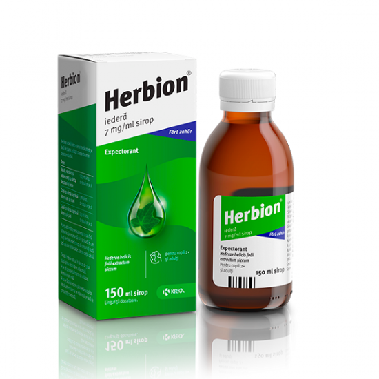 OTC (medicamente care se eliberează fără prescripție medicală) - Herbion Iedera 7mg/ml sirop x 150ml, epastila.ro