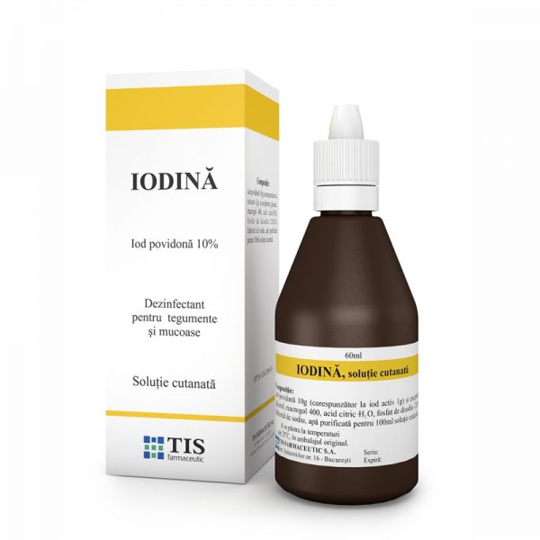 OTC (medicamente care se eliberează fără prescripție medicală) - Iodina 10% solutie cutanata 60ml (Tis), epastila.ro
