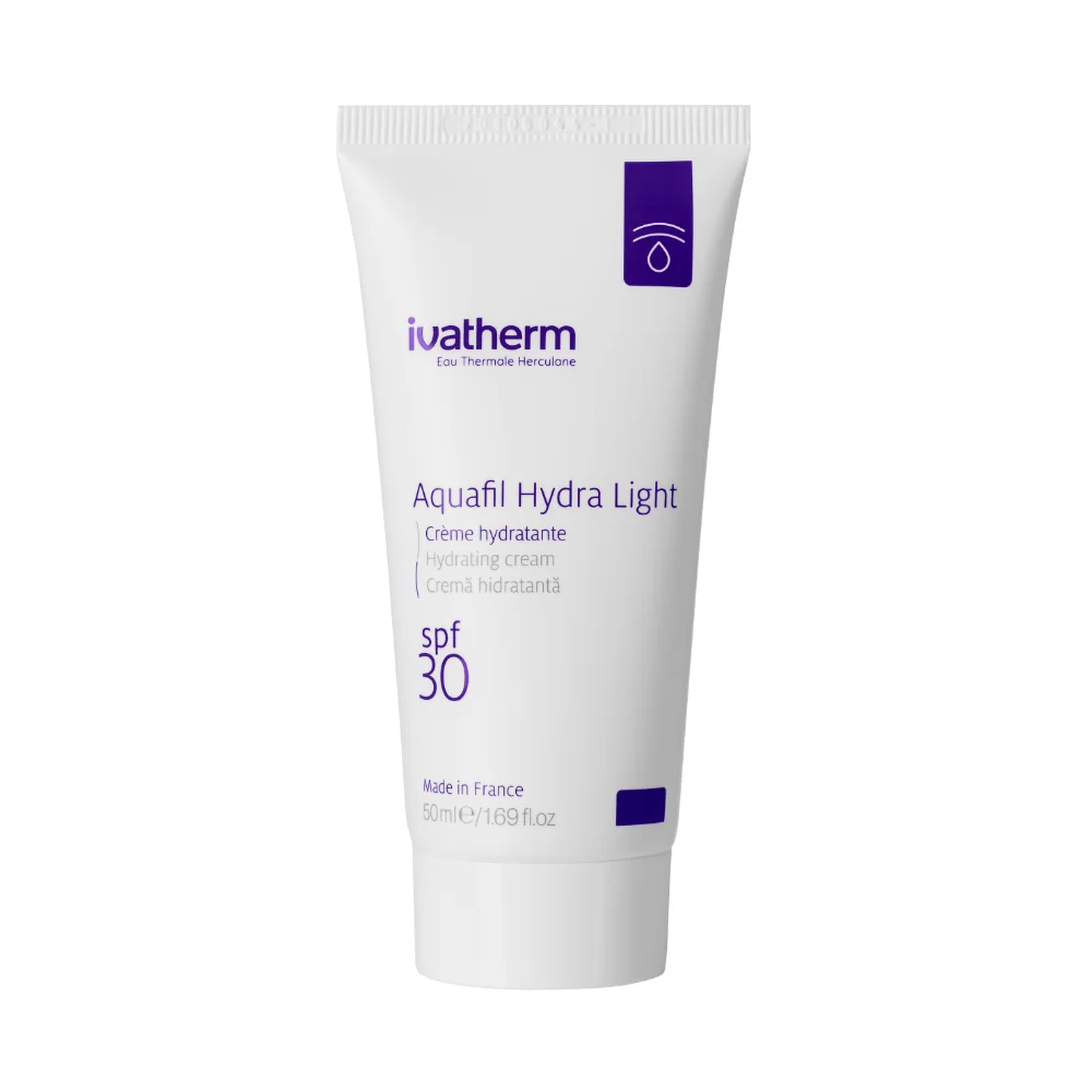 Protecție solară - Ivatherm Aquafil Hydra Light SPF 30 crema hidratantă pentru piele normală și mixtă 30ml, epastila.ro