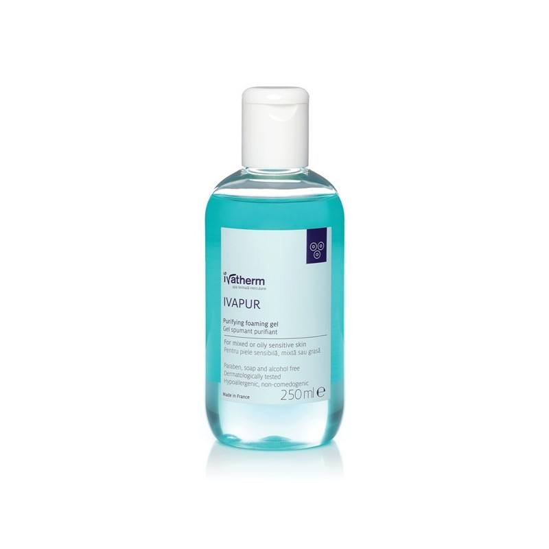 Demachiere și curățare - Ivatherm Ivapur gel spumant purifiant pentru piele sensibila mixta sau grasă 250ml, epastila.ro