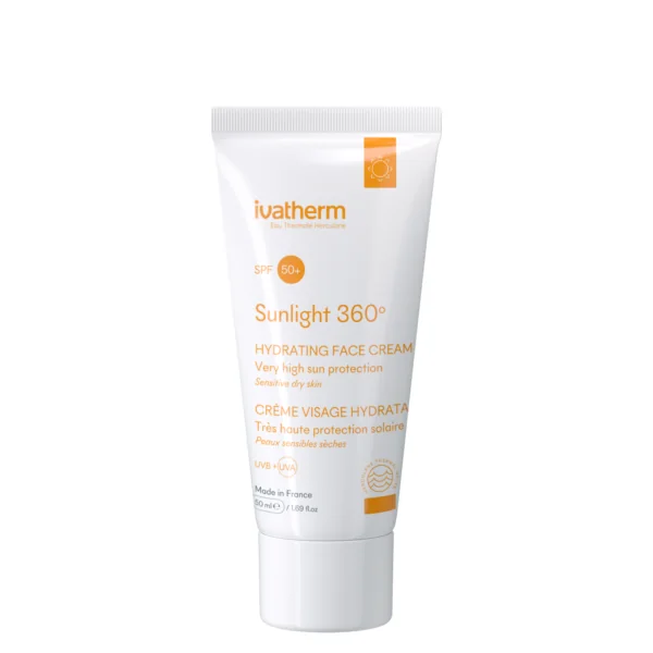 Protecție solară - Ivatherm Sunlight 360 crema hidratanta pentru fata, piele sensibila uscata SPF 50+ 50ml, epastila.ro