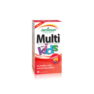 Vitamine și minerale pentru copii - Multi vitamine cu fier pentru copii x 60 comprimate masticabille, Jamieson, epastila.ro