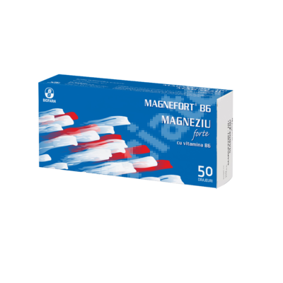 Suplimente cu magneziu - Magnefort B6 x 50dr (Biofarm), epastila.ro