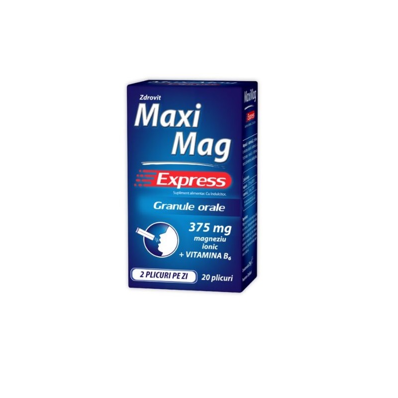 Suplimente cu magneziu - MaxiMag 375mg Express x 20 plicuri (Zdrovit), epastila.ro