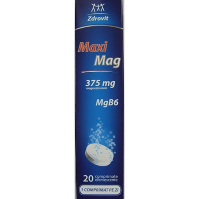 Suplimente cu magneziu - MaxiMag 375mg Mg+B6 x 20cp.eff (Zdrovit), epastila.ro