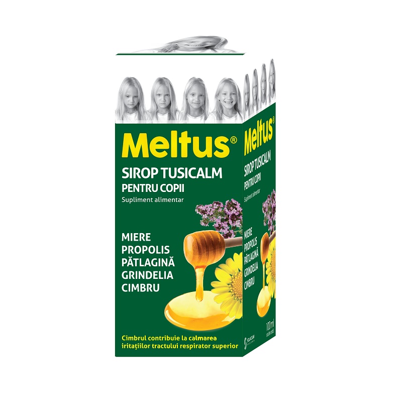 Suplimente pentru sănătatea copilului - Meltus Tusicalm sirop pentru copii ,100 ml, Solacium Pharma, epastila.ro