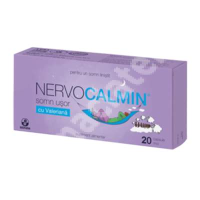Insomnii - Nervocalmin somn usor + valeriana x 20cps.moi(Biofarm), epastila.ro
