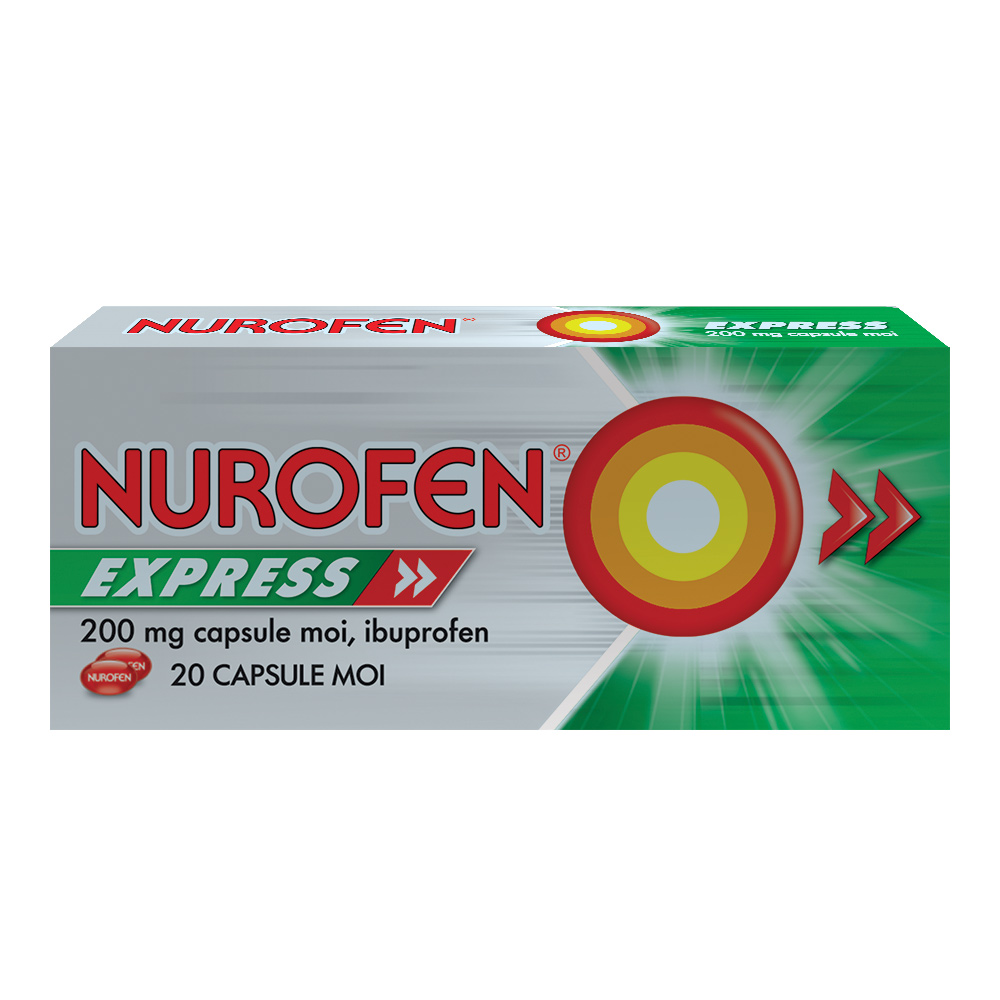 OTC (medicamente care se eliberează fără prescripție medicală) - Nurofen Express 200mg x 10cps.moi, epastila.ro