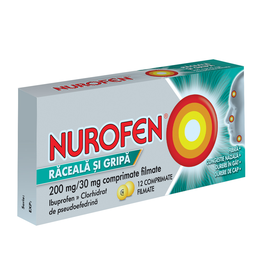 OTC (medicamente care se eliberează fără prescripție medicală) - Nurofen Raceala+Gripa 12cp.flm, epastila.ro