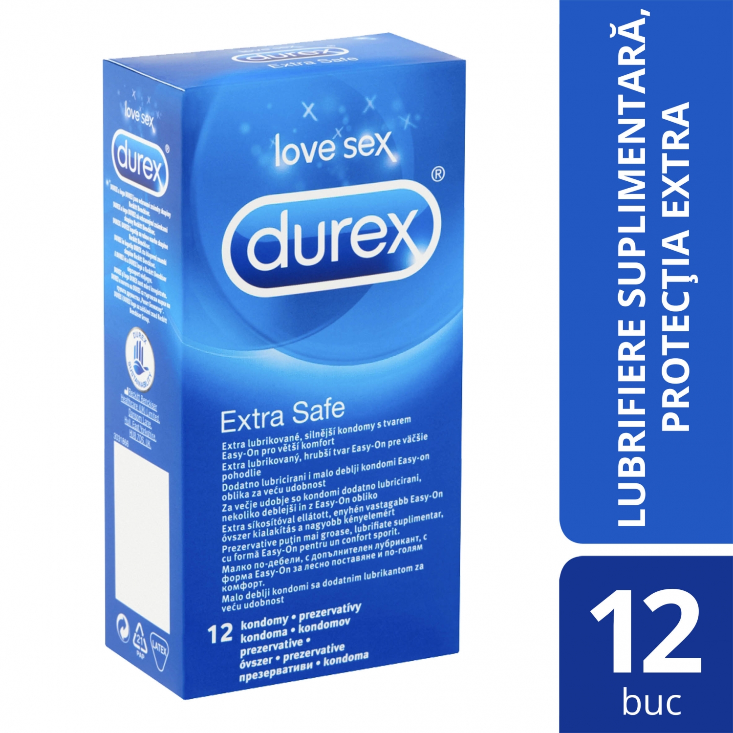 Protecție și lubrefiere - Durex Extra Safe x 12buc, epastila.ro