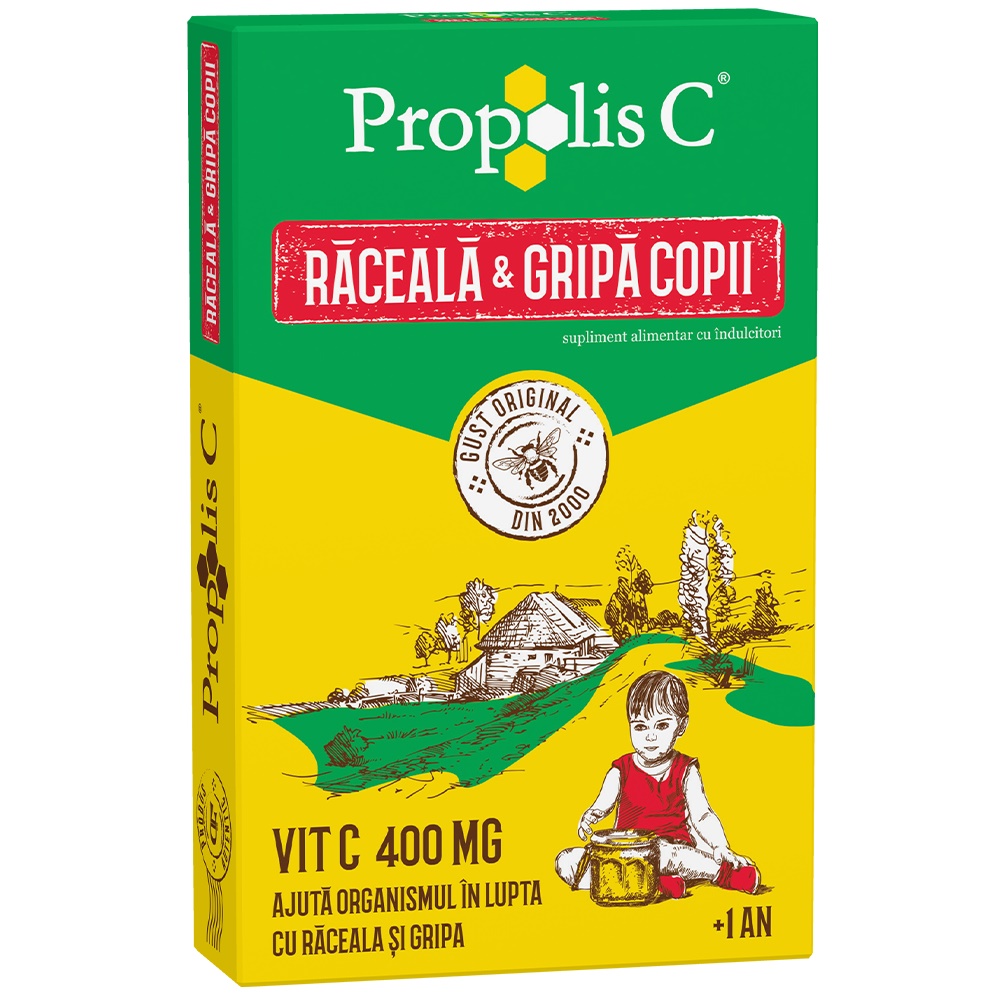 Suplimente pentru sănătatea copilului - Propolis C raceala si gripa copii x 8 pl (Fiterman), epastila.ro
