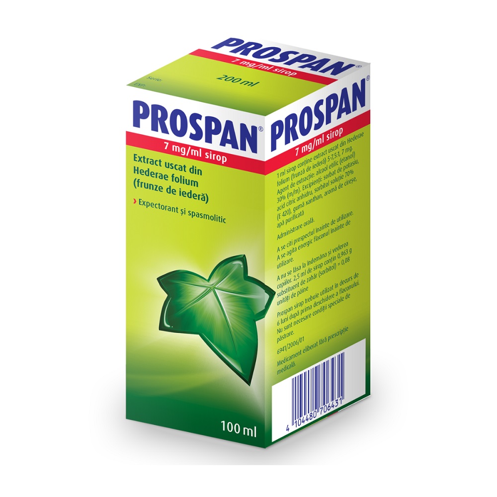 OTC (medicamente care se eliberează fără prescripție medicală) - Prospan 7mg/ml sirop 100ml (Engelhard), epastila.ro