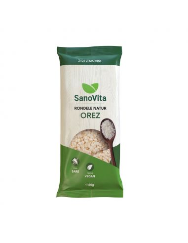 Produse dietetice - Rondele simple din orez expandat 56g (Sano Vita), epastila.ro
