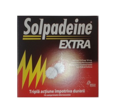 OTC (medicamente care se eliberează fără prescripție medicală) - Solpadeine Extra 500mg/12,8mg/30mg x 16comprimate efervescente, epastila.ro