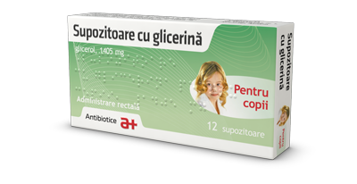 Digestie sănătoasă - Supozitoare cu glicerină copii, 12 supozitoare, Antibiotice SA, epastila.ro