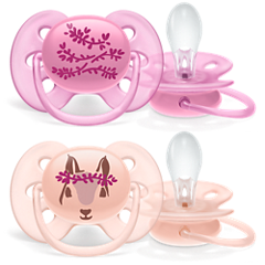 Dispozitive și aparatură pentru copii - Suzete Philips Avent Ultra Soft, 2buc, silicon, ortodontice, 6-18luni (SCF223/04,roz), epastila.ro