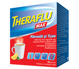 OTC (medicamente care se eliberează fără prescripție medicală) - Theraflu Max raceala+tuse x 10pl, epastila.ro